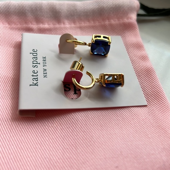 Authentic NWT kate spade Earrings deep blue gem studs - Picture 6 of 8